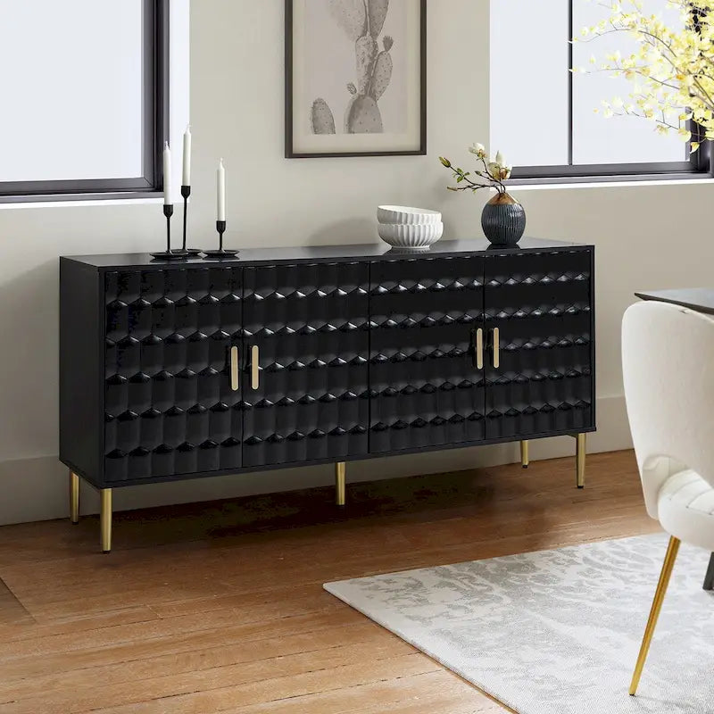 Buffet moderne de 160 cm de large avec étagères réglables par HULALA HOME