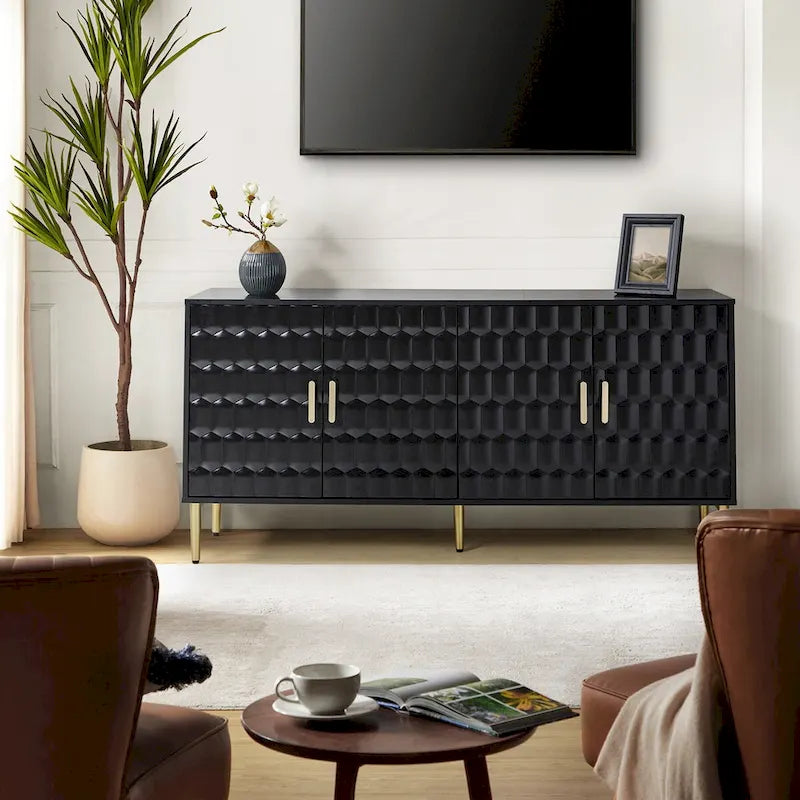 Buffet moderne de 160 cm de large avec étagères réglables par HULALA HOME