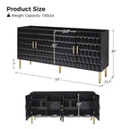 Buffet moderne de 160 cm de large avec étagères réglables par HULALA HOME