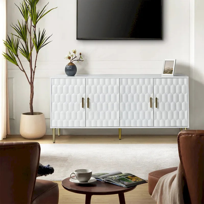 Buffet moderne de 160 cm de large avec étagères réglables par HULALA HOME