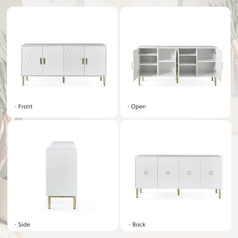 Buffet moderne de 160 cm de large avec étagères réglables par HULALA HOME
