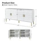 Buffet moderne de 160 cm de large avec étagères réglables par HULALA HOME