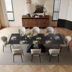 Table à manger moderne extensible 63-95, plateau en pierre frittée mate, table de cuisine moderne pour 6-10 personnes - 94,5 x 35,4