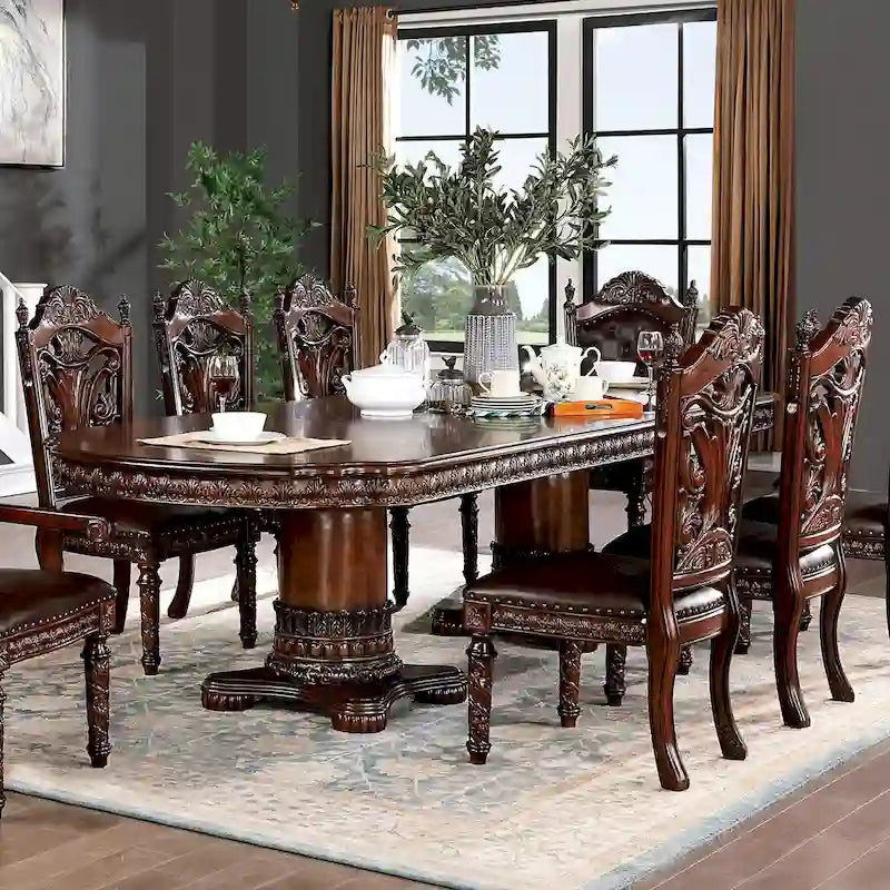Ensemble de salle à manger extensible 7 pièces traditionnel en bois massif de cerisier Abeena de Furniture of America