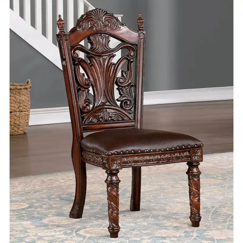 Ensemble de salle à manger extensible 7 pièces traditionnel en bois massif de cerisier Abeena de Furniture of America