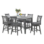 Hudson Marble 7pc Counter Height Set