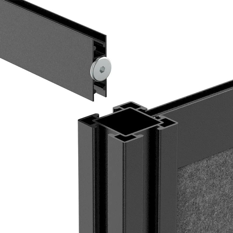 Système de cloison modulable – Cadre noir – Panneau de départ 70 x 70 – Panneaux larges
