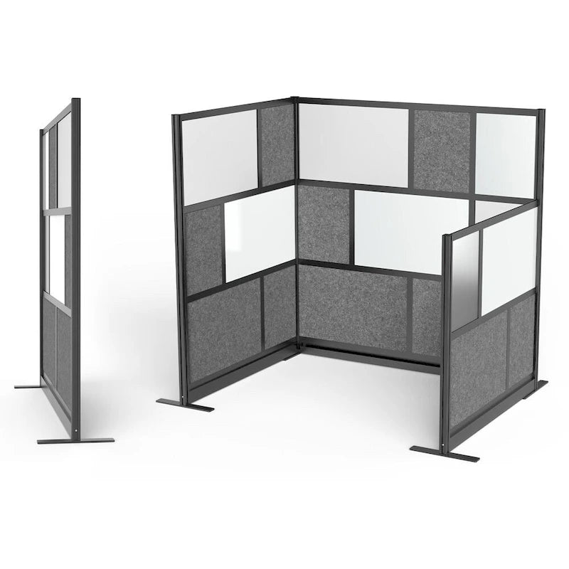 Système de cloison modulable – Cadre noir – Panneau de départ 70 x 70 – Panneaux larges