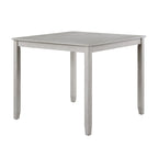 Ensemble 5 pièces Cher, table à manger hauteur comptoir, 4 chaises, tissu gris, bois