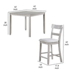 Ensemble 5 pièces Cher, table à manger hauteur comptoir, 4 chaises, tissu gris, bois