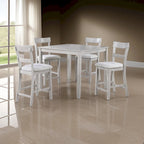 Ensemble 5 pièces Cher, table à manger hauteur comptoir, 4 chaises, tissu gris, bois