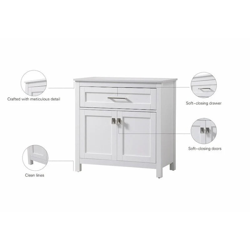 Meuble de rangement de salle de bain autoportant Indigo Home 30 pouces - 30 x 16