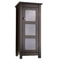 Meuble de salle de bain en bois avec porte vitrée marron - 33P x 34,3L x 77,5H cm