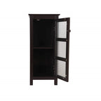 Meuble de salle de bain en bois avec porte vitrée marron - 33P x 34,3L x 77,5H cm