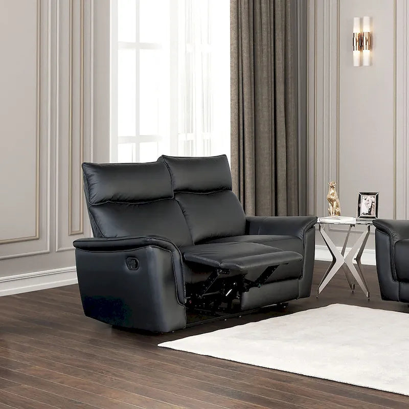 Causeuse inclinable manuelle Marty en cuir synthétique moderne de Furniture of America