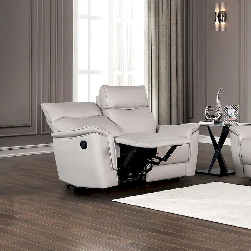Causeuse inclinable manuelle Marty en cuir synthétique moderne de Furniture of America