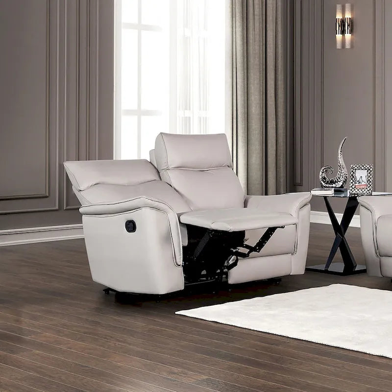 Causeuse inclinable manuelle Marty en cuir synthétique moderne de Furniture of America