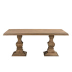 Table à manger Willow à double piédestal en bois massif