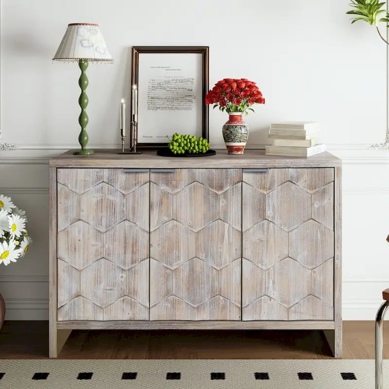 Buffet de service en bois style ferme avec portes