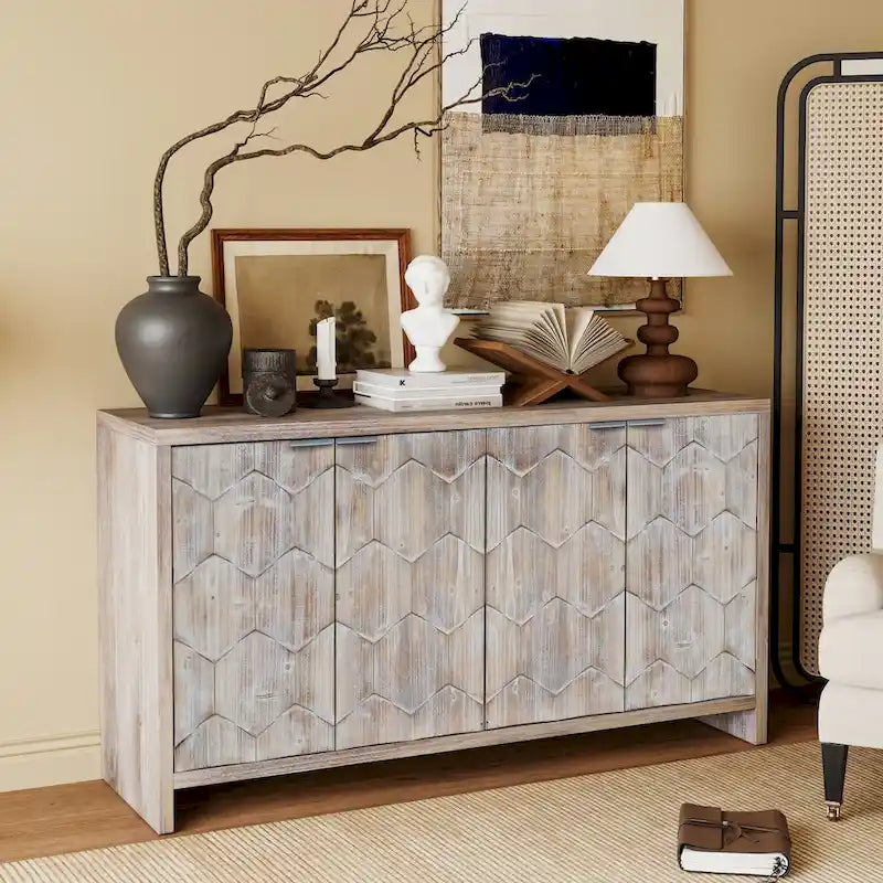 Buffet de service en bois style ferme avec portes