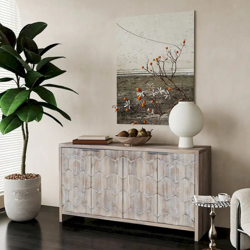 Buffet de service en bois style ferme avec portes