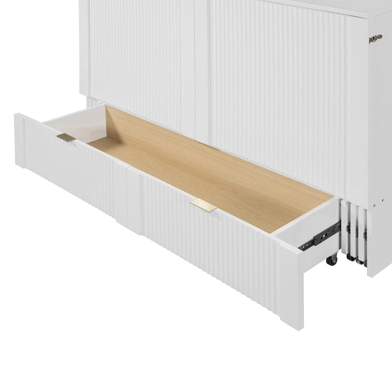 Lit escamotable Merax avec tiroir et un ensemble de prises de courant et de ports USB