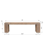 Banc Ravello 65 de long, bois naturel vieilli - N/A