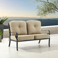 Causeuse de jardin en aluminium noir avec coussins