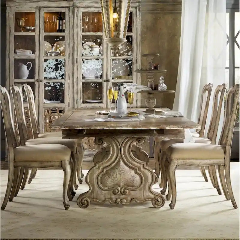 Table de salle à manger de luxe Hooker Furniture Chatelet 83-127, longue, à tréteaux