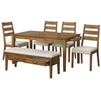 Ensemble de salle à manger Lifestorey Palmer 6 pièces avec rangement