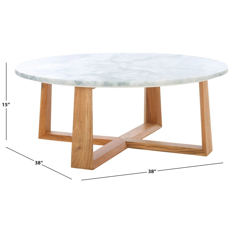 SAFAVIEH Couture Trenton Table basse avec plateau en marbre - 38Wx38Dx15H