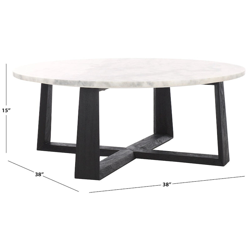 SAFAVIEH Couture Trenton Table basse avec plateau en marbre - 38Wx38Dx15H