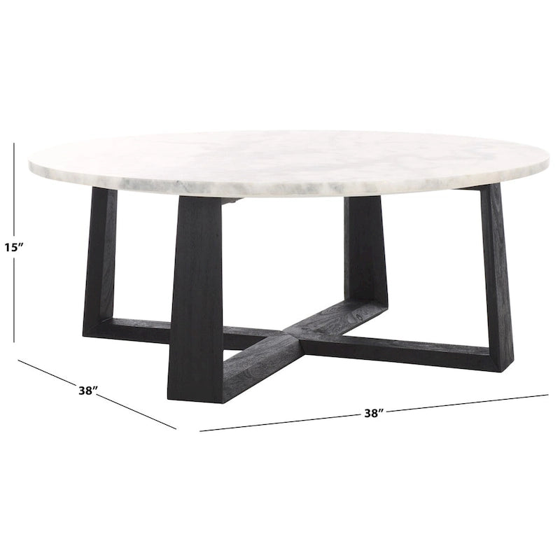 SAFAVIEH Couture Trenton Table basse avec plateau en marbre - 38Wx38Dx15H