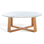 SAFAVIEH Couture Trenton Table basse avec plateau en marbre - 38Wx38Dx15H