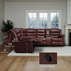Canapé d'angle modulable inclinable manuel 106 pouces avec 1 console et 2 porte-gobelets, pour salon/bureau