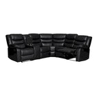 Canapé d'angle modulable inclinable manuel 106 pouces avec 1 console et 2 porte-gobelets, pour salon/bureau