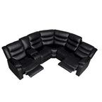 Canapé d'angle modulable inclinable manuel 106 pouces avec 1 console et 2 porte-gobelets, pour salon/bureau