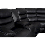 Canapé d'angle modulable inclinable manuel 106 pouces avec 1 console et 2 porte-gobelets, pour salon/bureau
