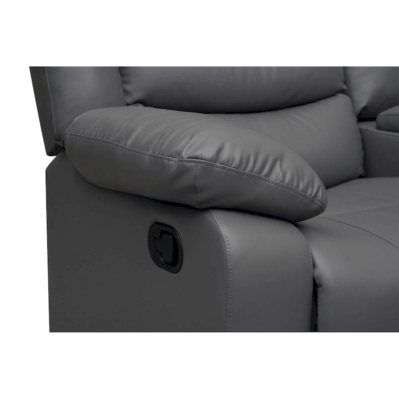Canapé d'angle modulable inclinable manuel 106 pouces avec 1 console et 2 porte-gobelets, pour salon/bureau