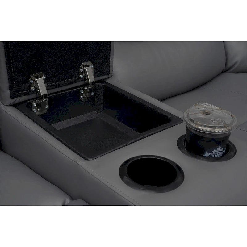 Canapé d'angle modulable inclinable manuel 106 pouces avec 1 console et 2 porte-gobelets, pour salon/bureau