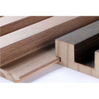 Planche de parement mural en bois massif de 93 po x 6 po x 0,8 po - 3 pièces + 1 pièce de finition d'extrémité