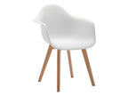 Set of 6 VIXI armchairs - Polypropylene and Beech - White