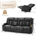 Canapé inclinable manuel AECOJOY pour VR, siège de cinéma maison en PU avec console