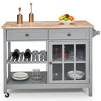 AVAWING 42 Îlot de cuisine roulant Meuble micro-ondes Chariot de service