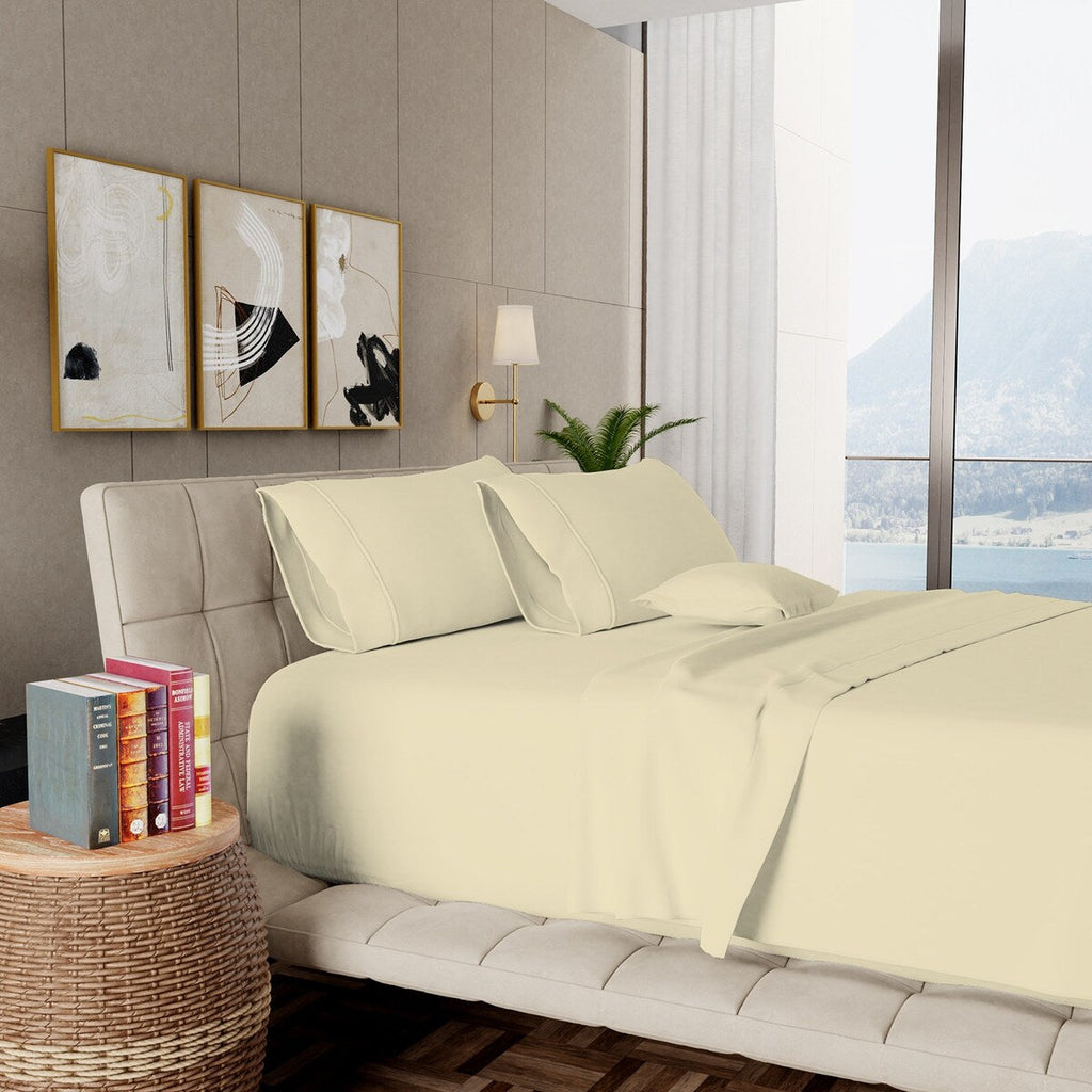 Parure de draps de luxe en coton égyptien ultra-doux et soyeux Aireolux 1000 fils/pouce²