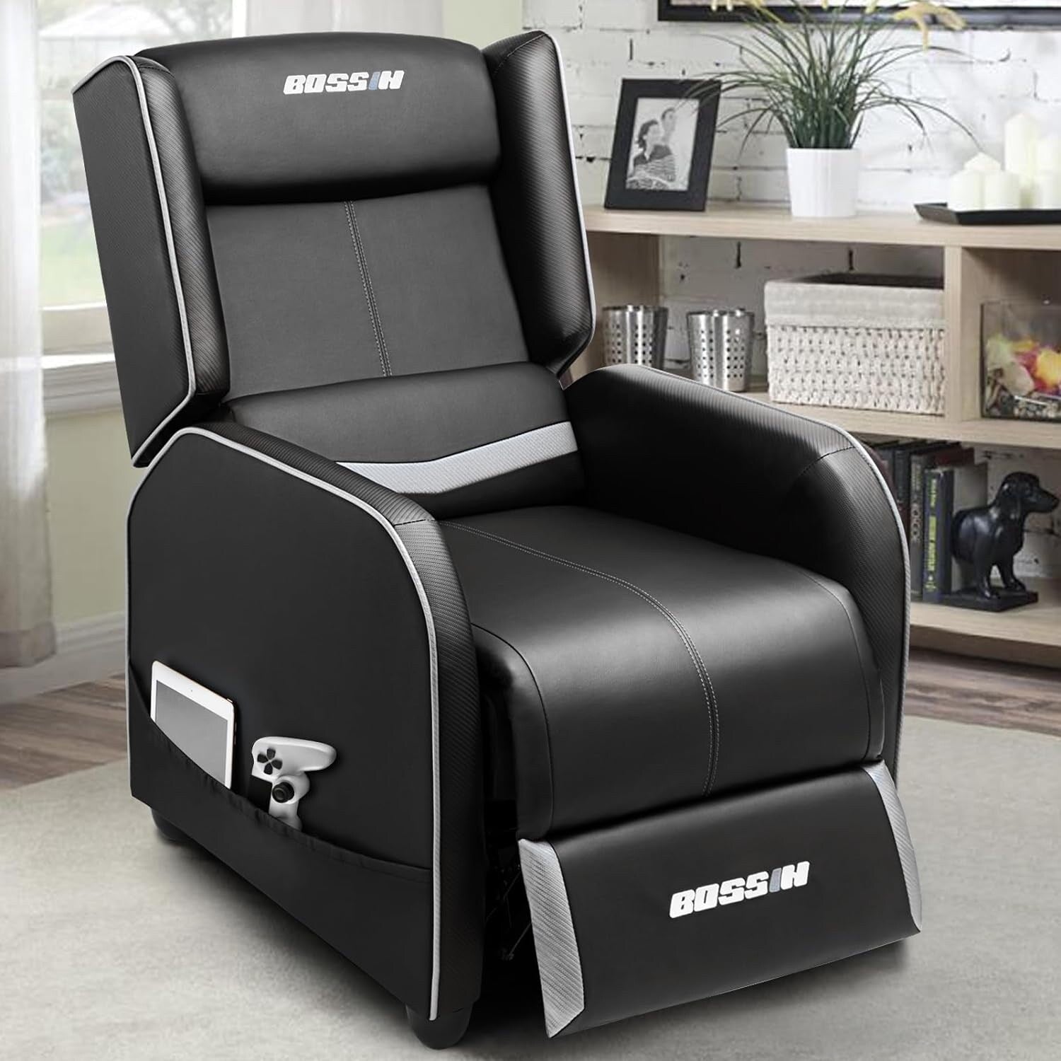 BOSSIN - Canapé inclinable simple de jeu ergonomique en cuir PU pour le salon