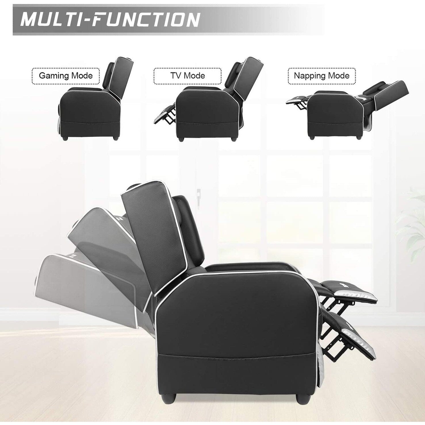 BOSSIN - Canapé inclinable simple de jeu ergonomique en cuir PU pour le salon