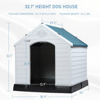 Niche pour chien en plastique BOSSIN, pour chiens de petite à grande taille, abri isolé intérieur/extérieur avec plancher surélevé