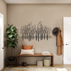 Décoration murale en métal noir : Champ d'arbres