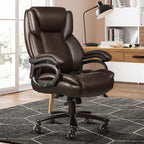 Chaise de bureau de direction Bossin grande taille et forte, 500 lb, avec support lombaire réglable, chaise ergonomique en cuir PU à dossier haut pour ordinateur
